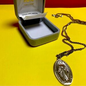 24" Religious necklace sterling silver